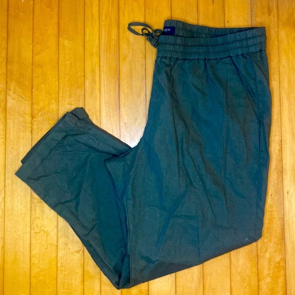 J. Crew Factory Pants - J. Crew NWT linen cotton drawstring tapered ankle pants olive green sz 14 AW839